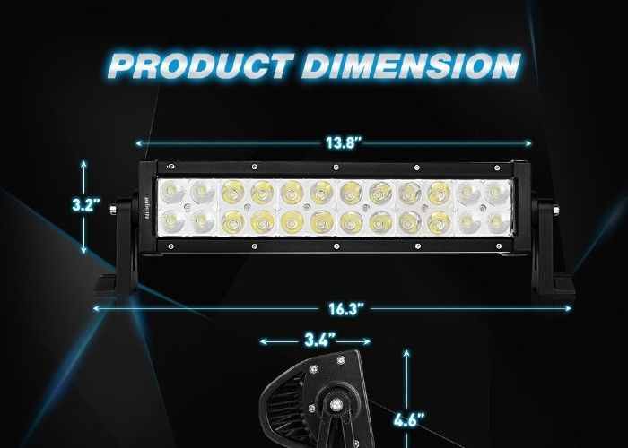 2 Row Led Light Bar IP67 Shockproof Feature Color Temperature 6000K-6500K
