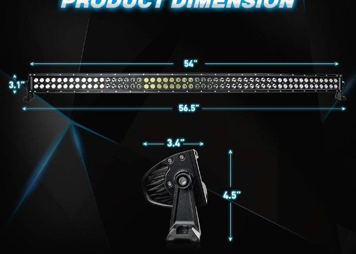 Waterproof 52Inch Led Light Bar / Black Cover Curved 312W Led Car Lightbar