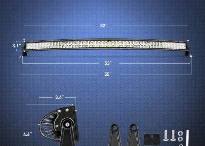 300W Jeep UTV SUV Curved Light Bar Driving Lights SPOT Flood Combo
