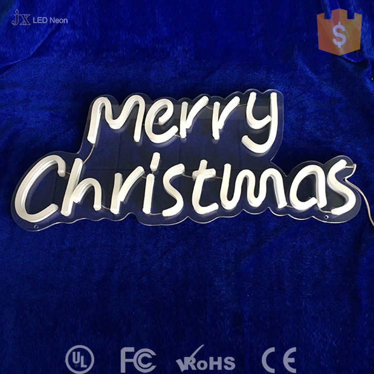 Merry Christmas LED Neon Letter Lights Pink And Red Stable Reliability And Anti UV