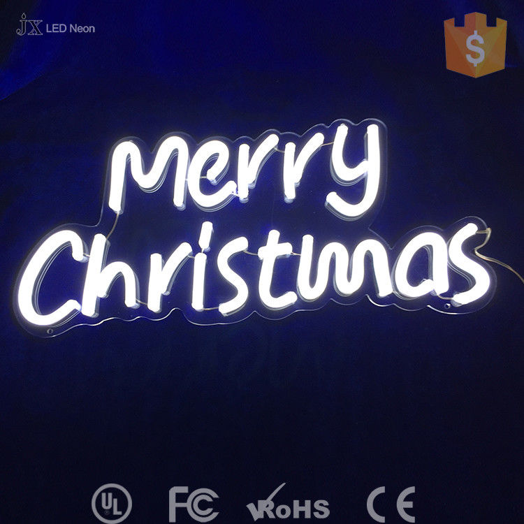 Merry Christmas LED Neon Letter Lights Pink And Red Stable Reliability And Anti UV