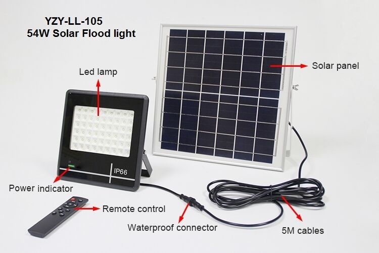 50w 5400 Lumen Solar LED Flood Lights / High Lumen Solar Landscape Flood Lights