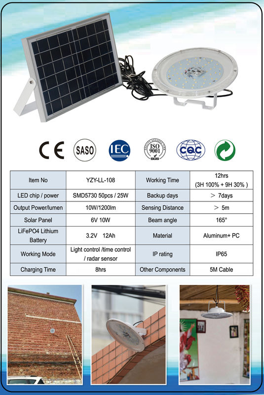 Exterior Bright Solar Sensor Security Light With Remote Control EMC Approved