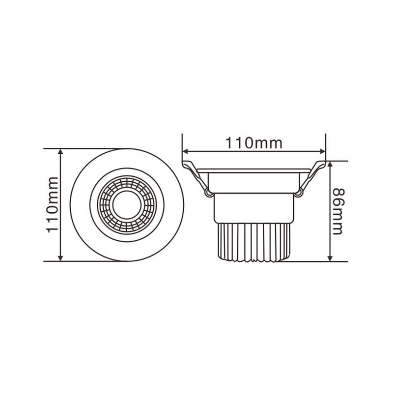 Warm White Indoor LED Downlights 7w Aluminum Lamp Body For Indoor Wall Cabinet